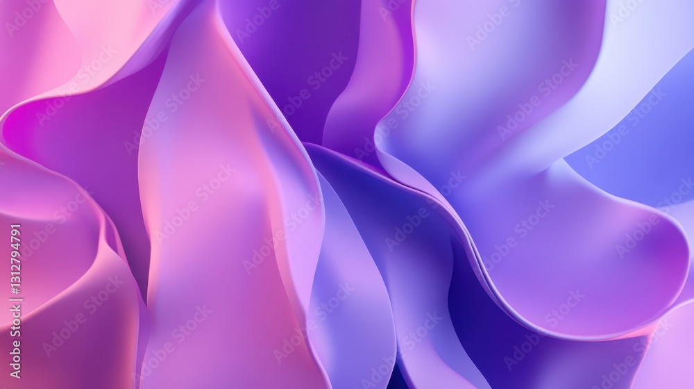Poster an abstract minimalist animation featuring a purple and blue colored background design, rendered in 