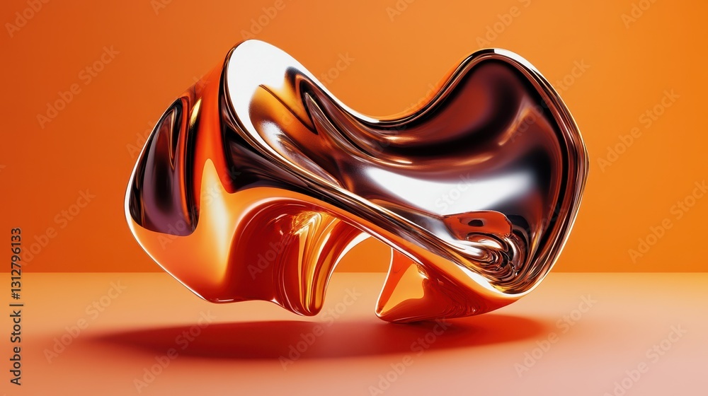 Poster An abstract shape is rendered in 3D, showcasing an unconventional and artistic form with fluid contours and dynamic surfaces.