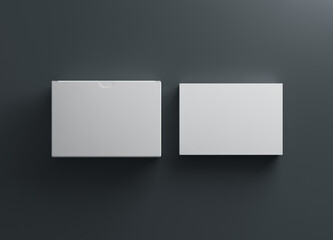Blank White Cardboard Box Mockup on Dark Background