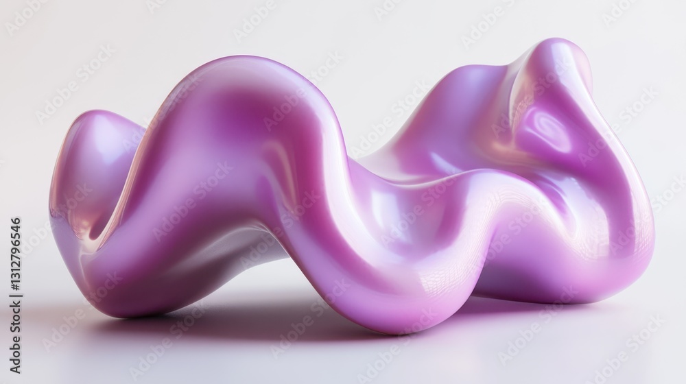 Aufkleber An abstract shape is rendered in 3D, showcasing an unconventional and artistic form with fluid contours and dynamic surfaces.