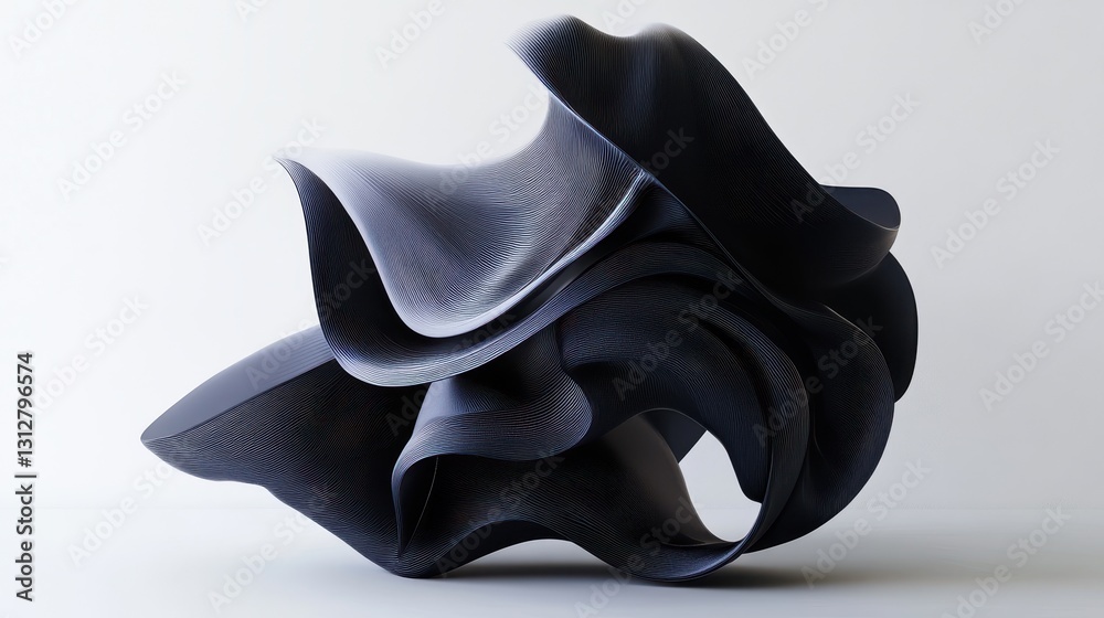 Leinwandbilder An abstract shape is rendered in 3D, showcasing an unconventional and artistic form with fluid contours and dynamic surfaces.