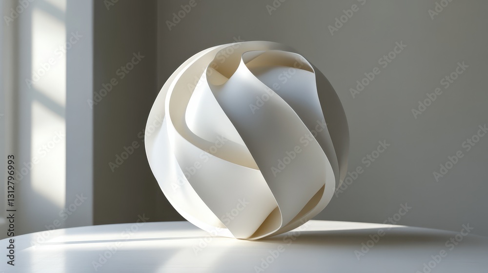 Poster An abstract sphere with rounded lines is rendered in 3D, highlighting its smooth, flowing contours and dynamic form.