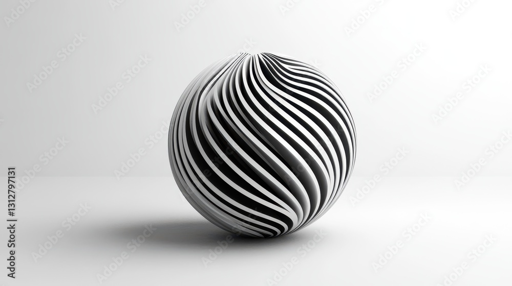Poster An abstract sphere with rounded lines is rendered in 3D, highlighting its smooth, flowing contours and dynamic form.