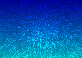 Dynamic blue abstract motion background with exploding pixel effect