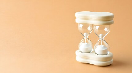 Double Hourglass Timer on Beige Background Elegant Time Concept