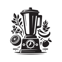 Modern Blender Machine Silhouette Design