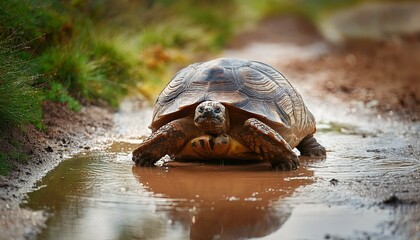 Fototapeta premium turtle on a water 