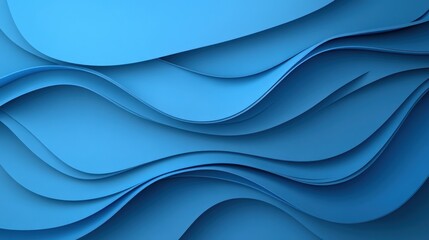 Fototapeta premium Abstract Blue Wave Layers: A Serene Digital Artwork