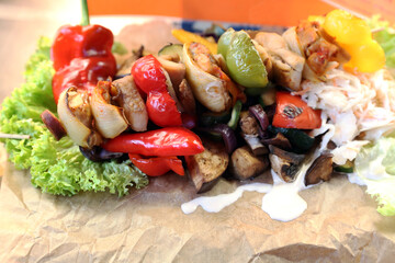  Delicious hungarian snacks for sale in a rural restaurant. Fast food from Hungary