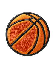 Obraz premium Embroidered Orange Basketball on Transparent Background, PNG