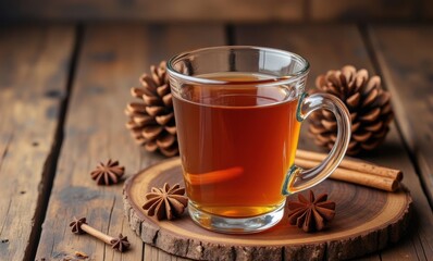 Warm tea in cozy setting