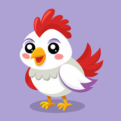 cartoon chicken with blank sign