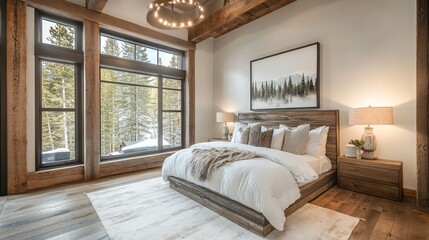 Rustic Modern Bedroom - Cozy Minimalist Design