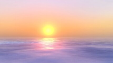 Fototapeta premium Serene Pastel Sunset Over Calm Ocean Water