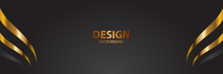 Abstract Gold Black Curves Design Background