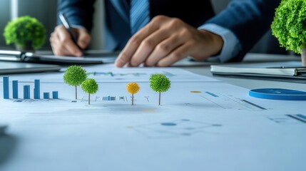 Fototapeta premium Sustainable Business Growth: Eco-Friendly Investments and Financial Planning