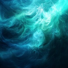 Fototapeta premium Abstract ocean waves, vibrant blues and greens glowing with dynamic motion, surreal and dreamlike, ultra-detailed, artistic and futuristic fluidity