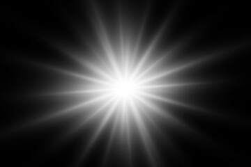 Light effect. Bright star. Bright sun. Vector illustration.
