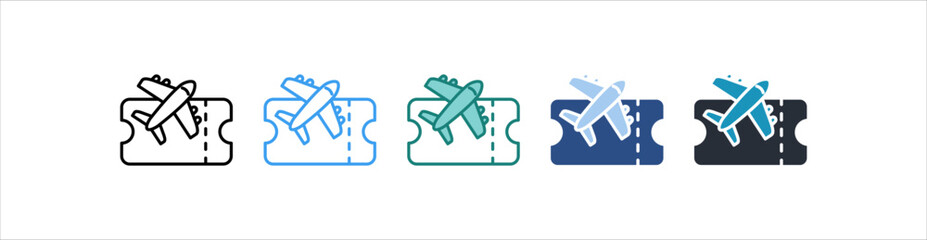 Ticket Icon Set Multiple Style Collection