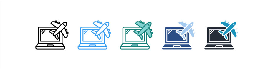 Online Booking Icon Set Multiple Style Collection