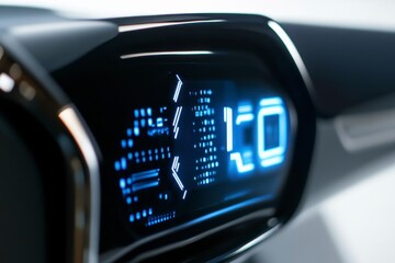 Futuristic Digital Display Showing Vehicle Metrics
