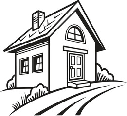 "Charming House Illustration - Perfect for Home Design and Décor"