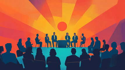 group of business people at a meeting