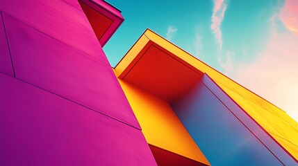 Fototapeta premium Vibrant Architectural Design: A Symphony of Colors