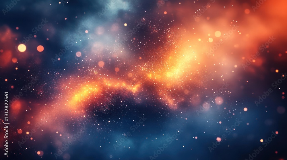 Wall mural cosmic nebula - fiery clouds in space