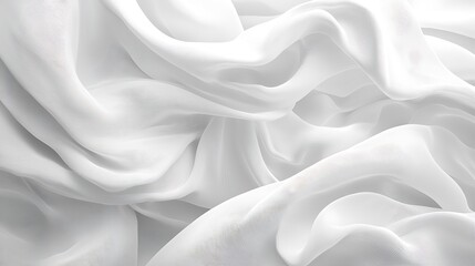 Fototapeta premium Luxurious White Draped Fabric Texture Background