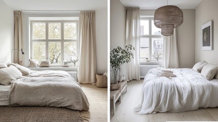 Cozy Bedroom Interior with Neutral Colors and Natural Light Decor Ideas