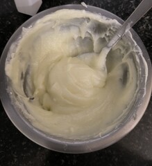 whisked butter and sugar powder dough