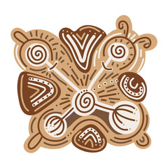 Abstract doodle shape. Creative unique design element. Freeform drawing. 