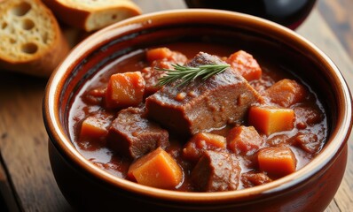 Savory beef stew with vegetables