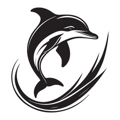 silhouette of a dolphin