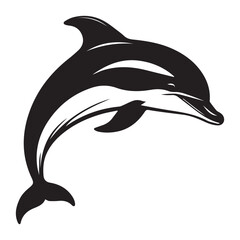 dolphin silhouette isolated on white