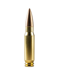 A rifle bullet isolated on a white background