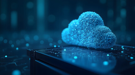 Cloud computing transfer big data on internet. futuristic digital technology