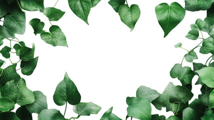 Fototapeta premium Fresh green leaves isolated on transparent background Isolated Background on White 