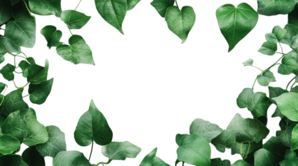 Fresh green leaves isolated on transparent background Isolated Background on White 