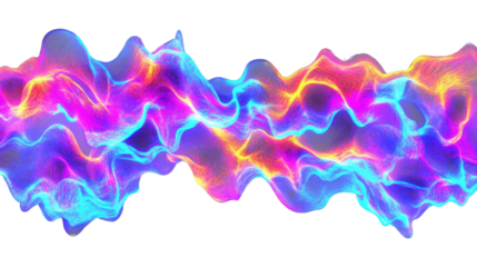 Colorful fluid wave is flowing with transparent background