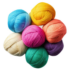 Colorful Yarn Balls, Knitting Supplies, Craft Materials, Rainbow Hues, Textured Threads