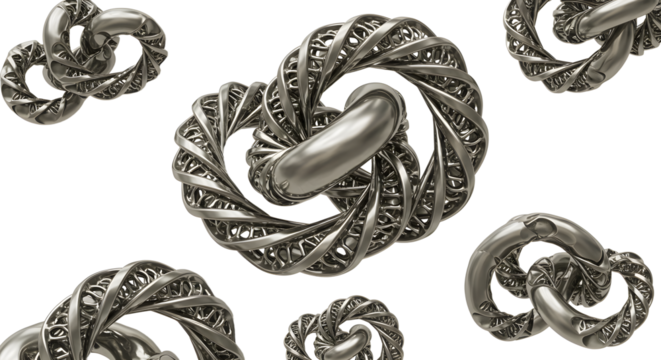 Abstract Twisted Möbius Strip Design: Infinite Loop, Geometric Art, 3D Render, Vector Illustration, 