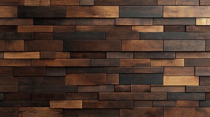 Fototapeta premium Dark Wood Block Wall Design