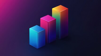 Rising Bar Graph on Dark Background