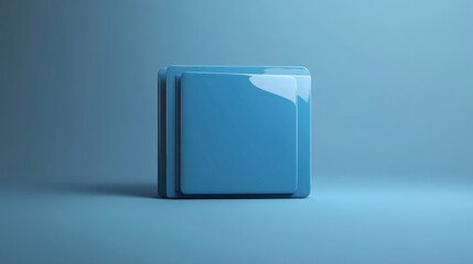 Blue Square Geometric Object on Blue Background