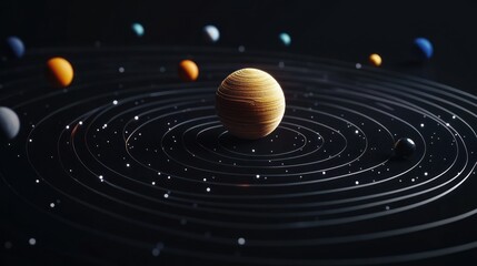 Obraz premium Solar System Orbit Visualization
