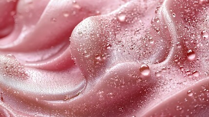 Fototapeta premium Pink Gel Texture Water Droplets Luxury Beauty Cosmetics Background