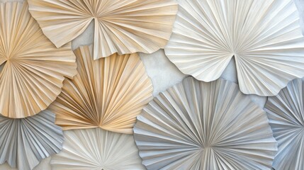Beige and Grey Paper Palm Leaf Wall Art