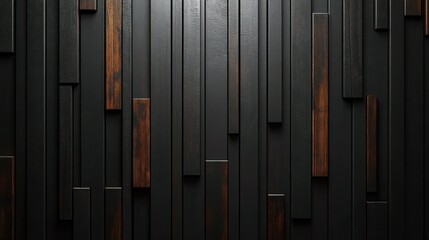 Fototapeta premium Dark Wood Panel Wall Design